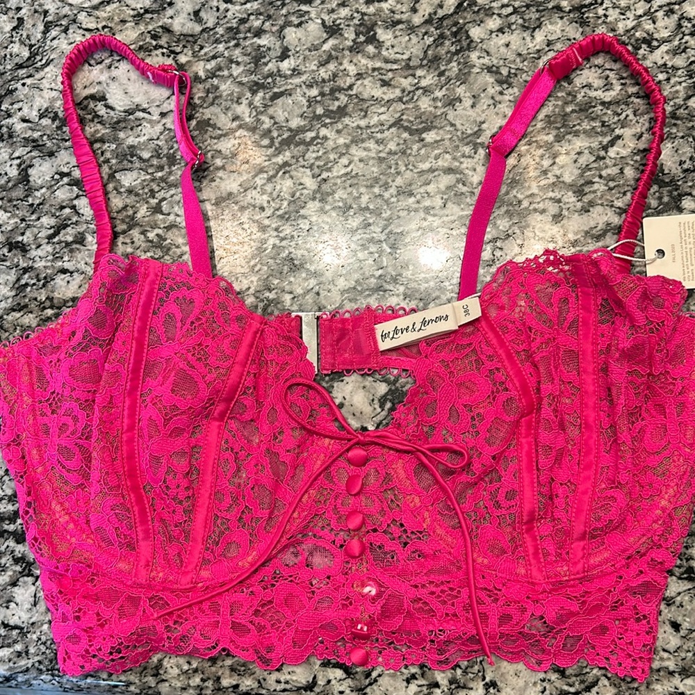 For Love and Lemons Butterfly Lace Bra 38C